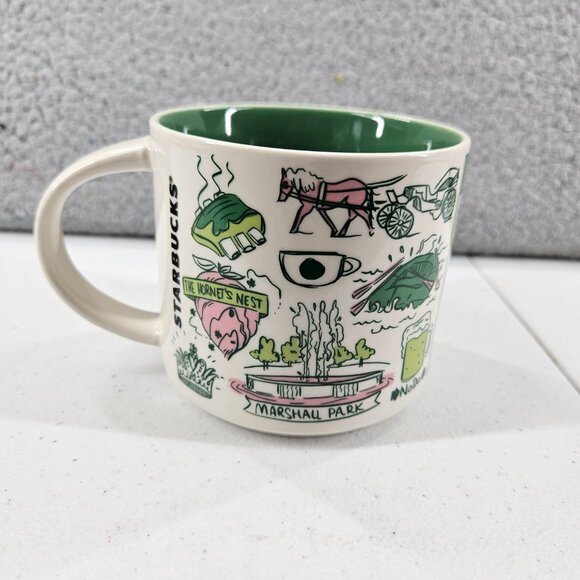 Starbucks Been There Series Charlotte Mug 14oz Green Inside Landmark Coffee Cup - Picture 2 of 5